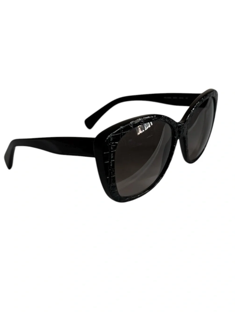 Alexander McQueen AMQ 4193/S Black Croc Textured Sunglasses Italy